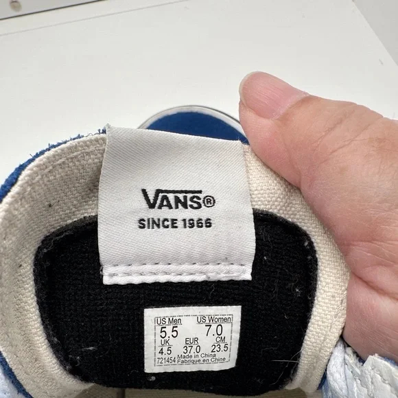 VANS Sk8-Hi Bolt True Blue & Black Suede Canvas High Top Sneakers Men’s Size 5.5 - Picture 8 of 11